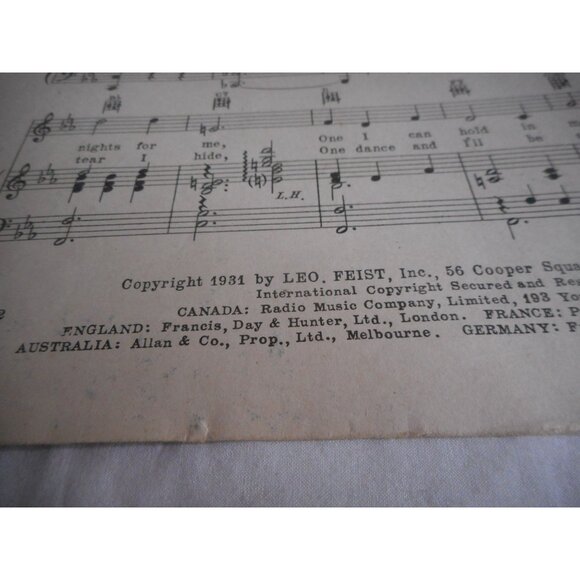 Vtg Sheet Music Piano Ukulele Save the last dance for me 1931 - Picture 2 of 4